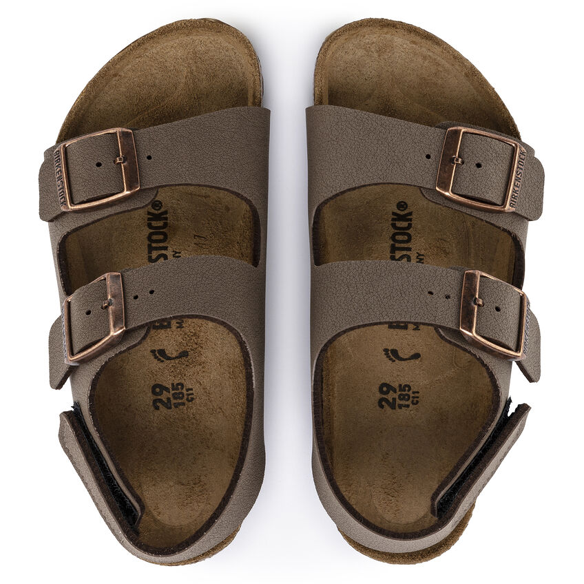 Birkenstock Kid's Milano HL Birkibuc Nubuck in Mocha  Kid