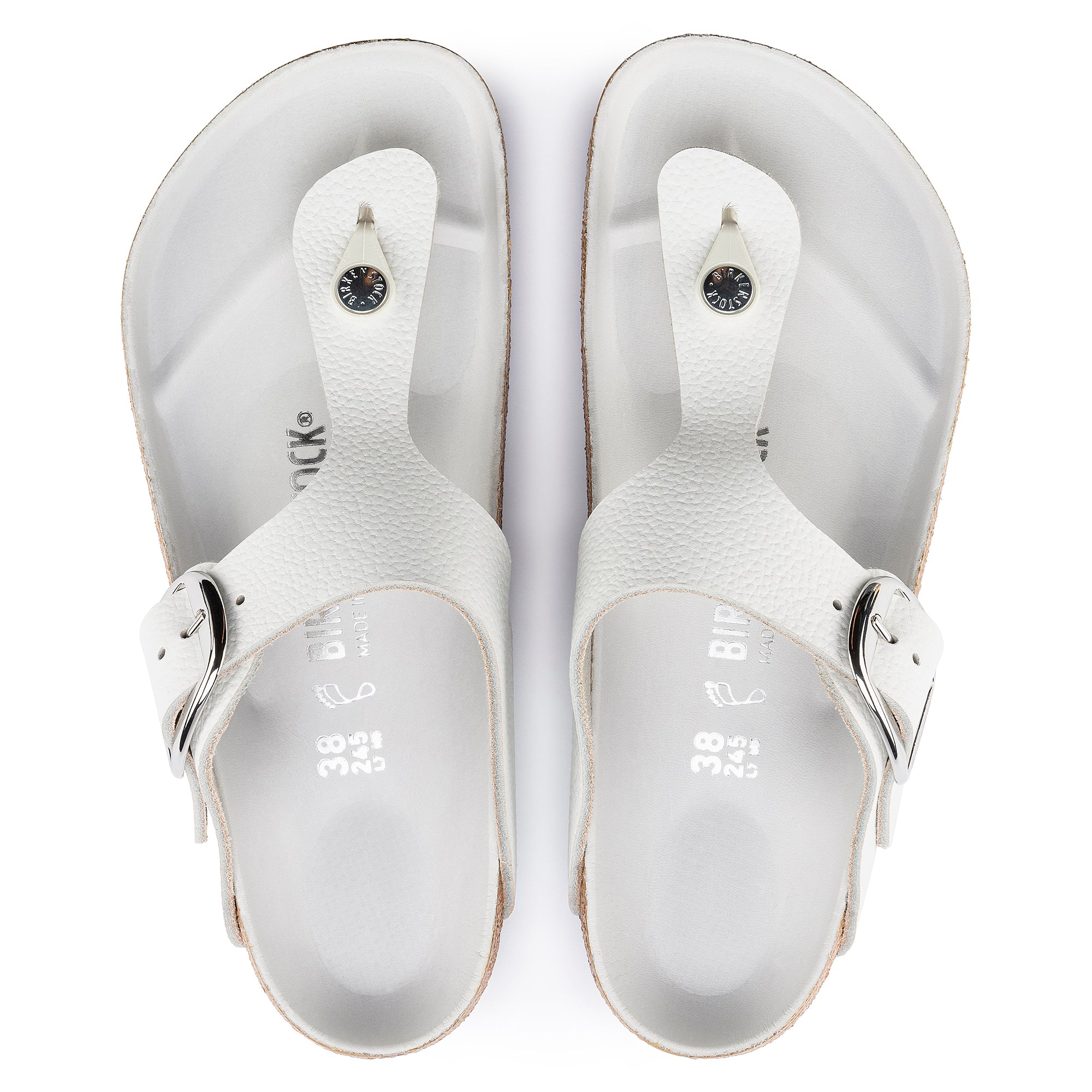 Birkenstock Gizeh Big Buckle Oiled Leather in White  Women's Footwear