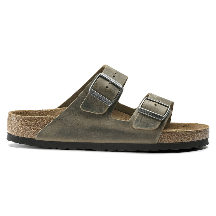 Birkenstock Arizona Oiled Leather Soft Footbed Sandal in Faded Khaki  Men&