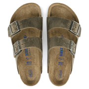 Birkenstock Arizona Oiled Leather Soft Footbed Sandal in Faded Khaki  Men's Footwear