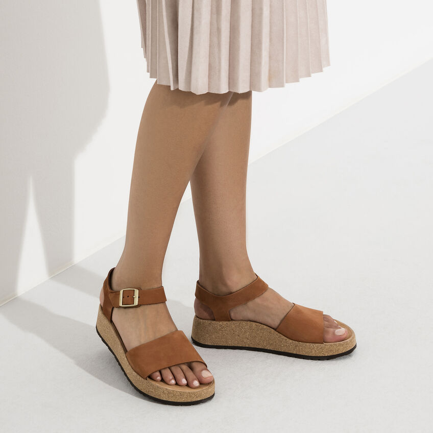 Birkenstock Glenda Nubuck Leather in Pecan  Women's Footwear