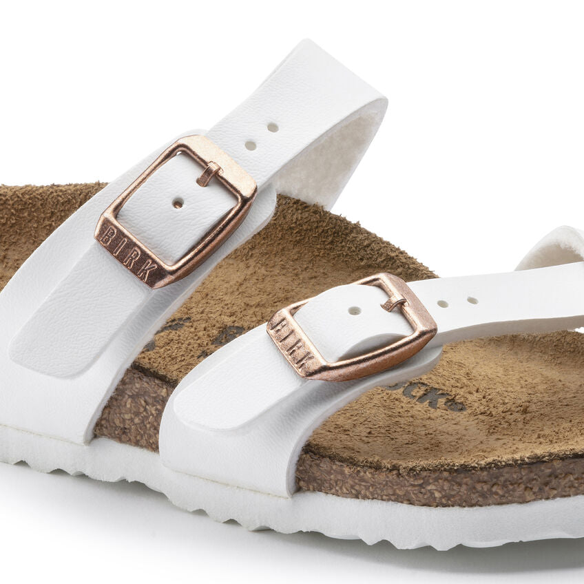 Birkenstock Kid's Mayari Birko-Flor in White  Kid