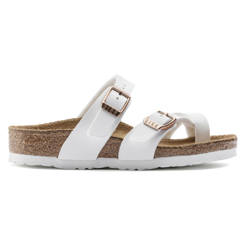 Birkenstock Kid's Mayari Birko-Flor in White  Kid