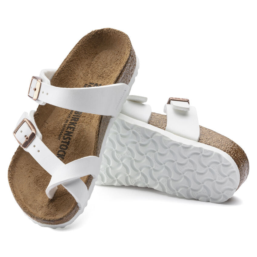 Birkenstock Kid's Mayari Birko-Flor in White  Kid