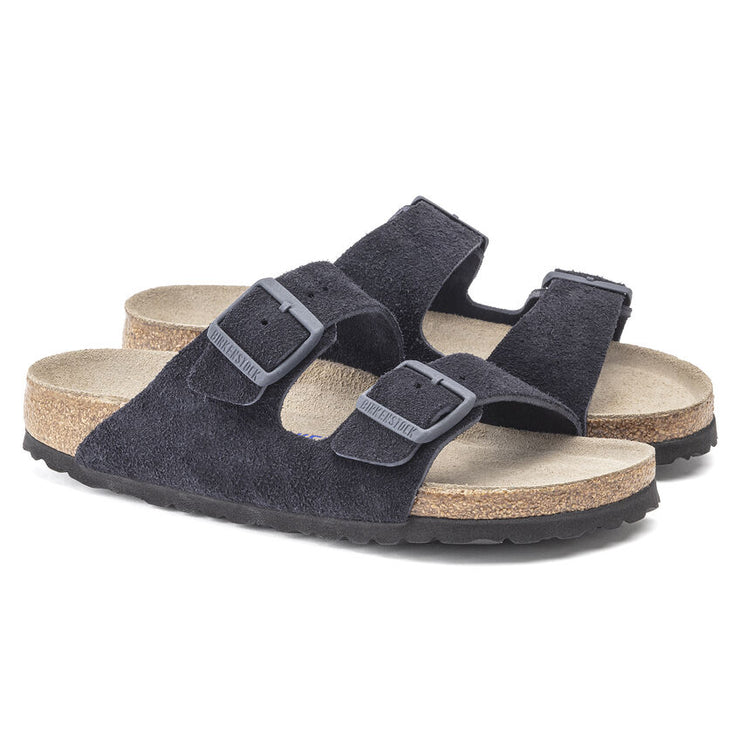 Birkenstock Arizona Suede Leather Soft Footbed Sandal in Midnight  Men&
