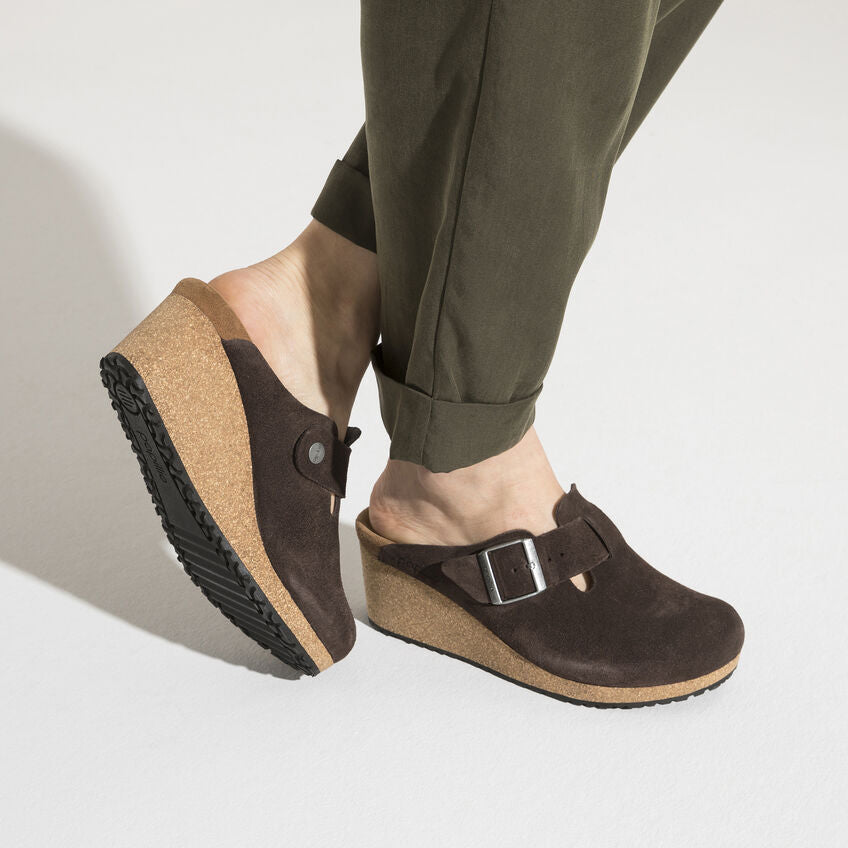 Birkenstock Fanny Suede Leather Clog in Roast  Women's Footwear