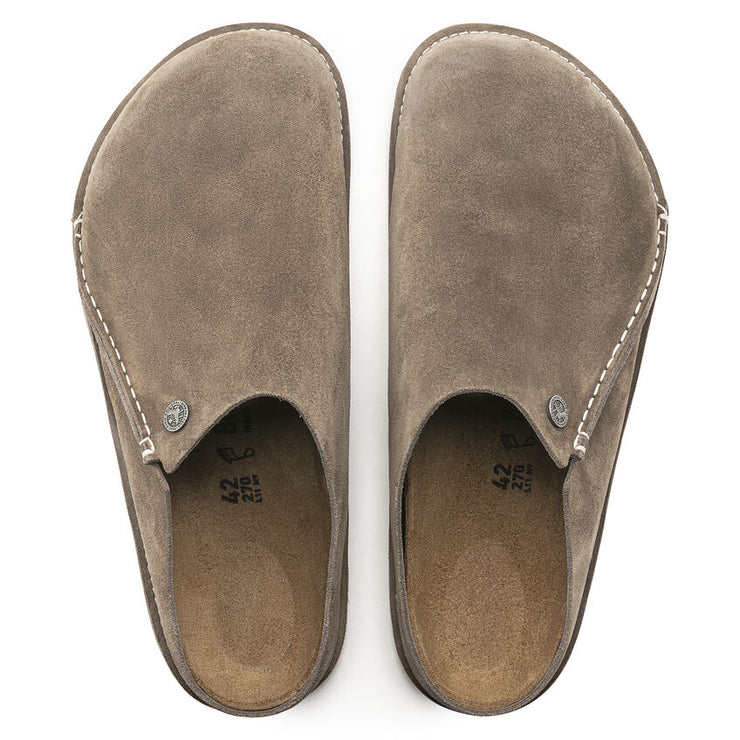 Birkenstock Zermatt Premium Suede Leather Slipper in Gray Taupe  Unisex Footwear
