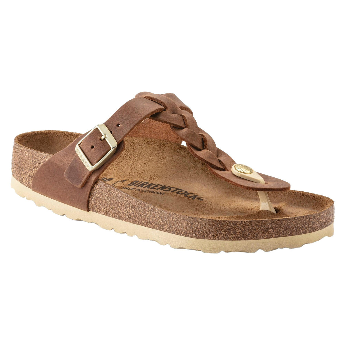Birkenstock Gizeh Sandals Mens 43 Brown Oiled Leather Thong Cork Footbed earthy s-l1200.png main image 4