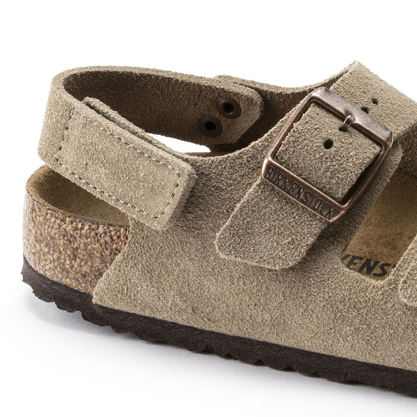 Birkenstock Kid's Milano HL Suede in Taupe  Kid