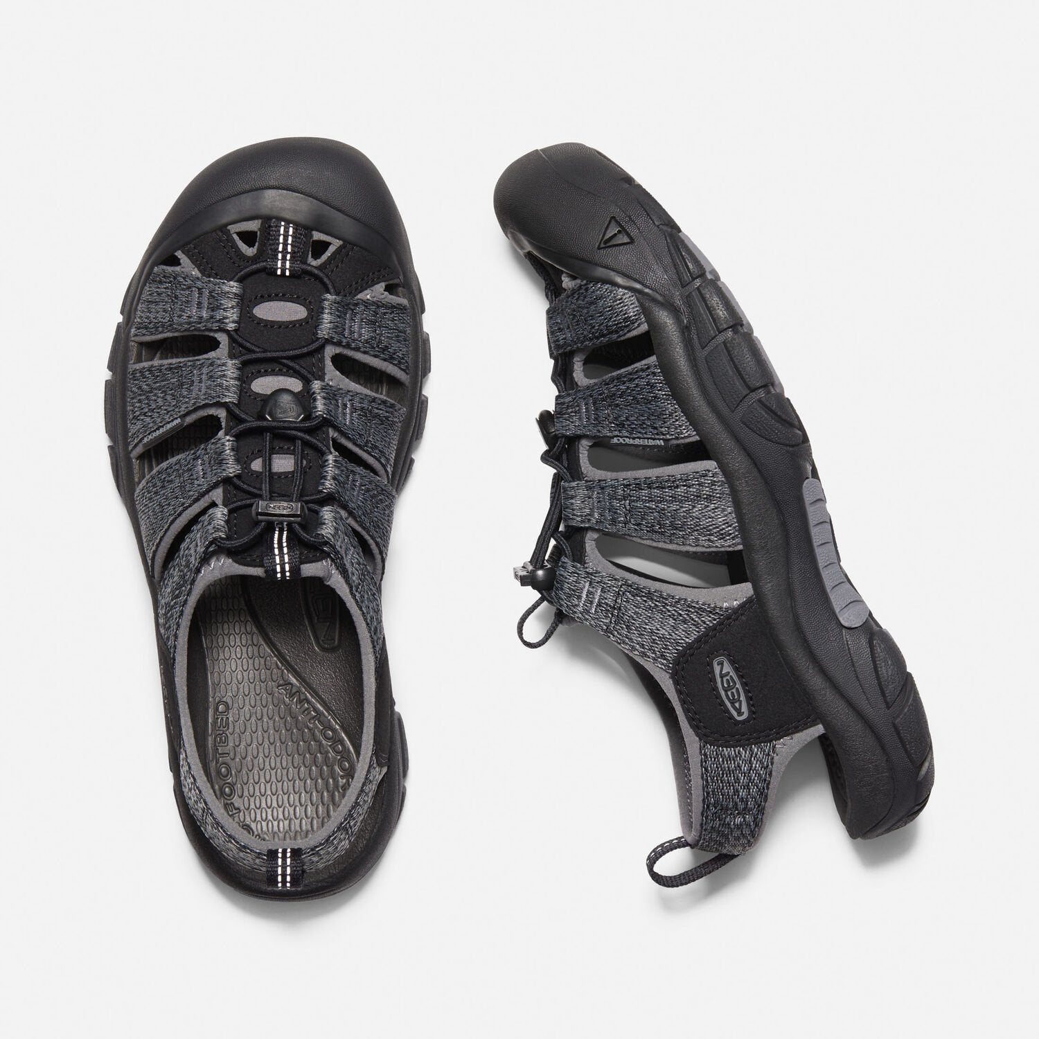 Keen Men's Newport H2 in Black Steel Grey  Men's Footwear