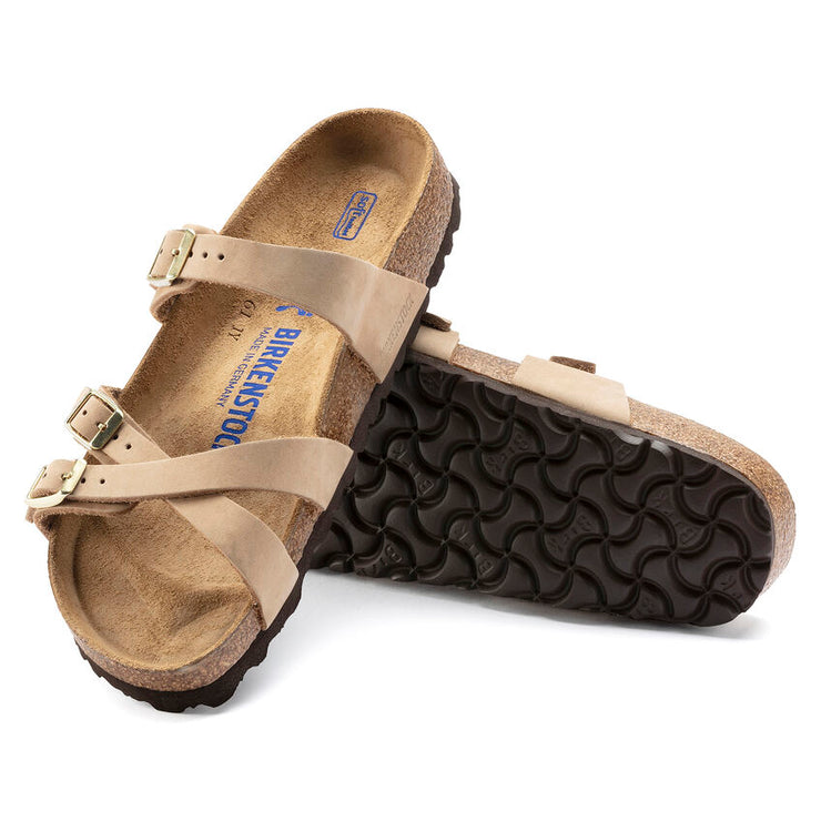 Birkenstock Franca Nubuck Leather Soft Footbed in Sandcastle  Women&