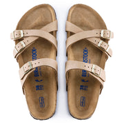 Birkenstock Franca Nubuck Leather Soft Footbed in Sandcastle  Women's Footwear