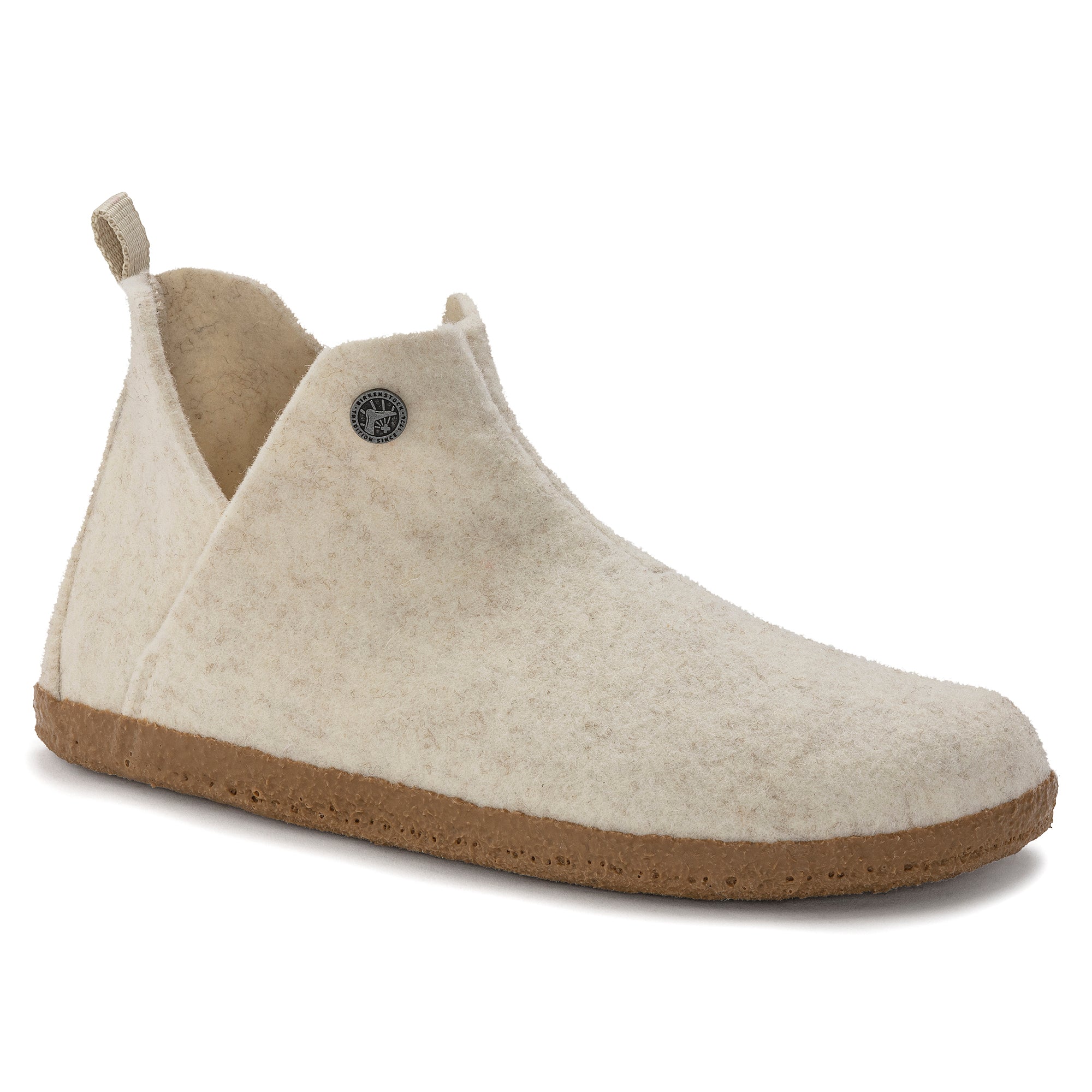 Birkenstock Andermatt Shearling Wool Felt Slipper in Ecru  Women's Footwear