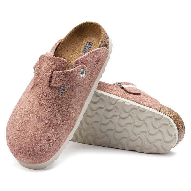Birkenstock Boston Soft Footbed Suede Leather in Pink Clay  Footwear