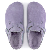 Birkenstock Boston Shearling Suede in Purple Fog  Women's Footwear