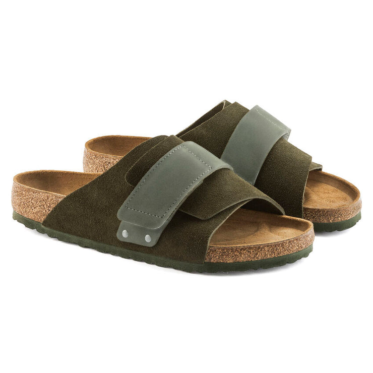 Birkenstock Kyoto Nubuck Leather Suede Leather Sandal in Thyme
