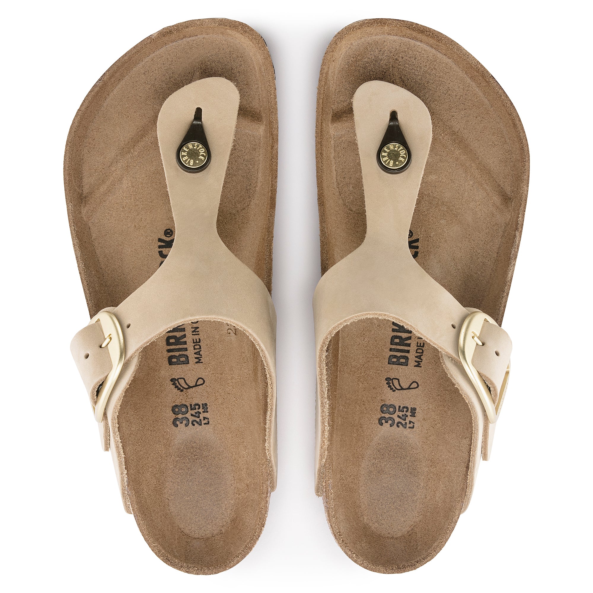 Birkenstock Gizeh Big Buckle Nubuck Leather in Sandcastle  Women's Footwear