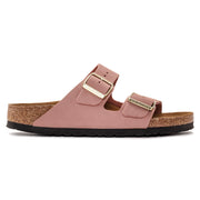 Birkenstock Arizona Nubuck Leather Soft Footbed in Old Rose