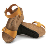 Birkenstock Soley Ring-Buckle Leather Wedge Sandal in Apricot  Women's Footwear