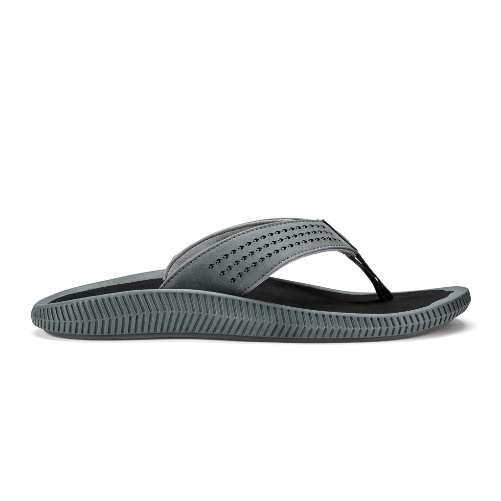 OluKai Men's Ulele in Dark Shadow/Black  Men's Footwear