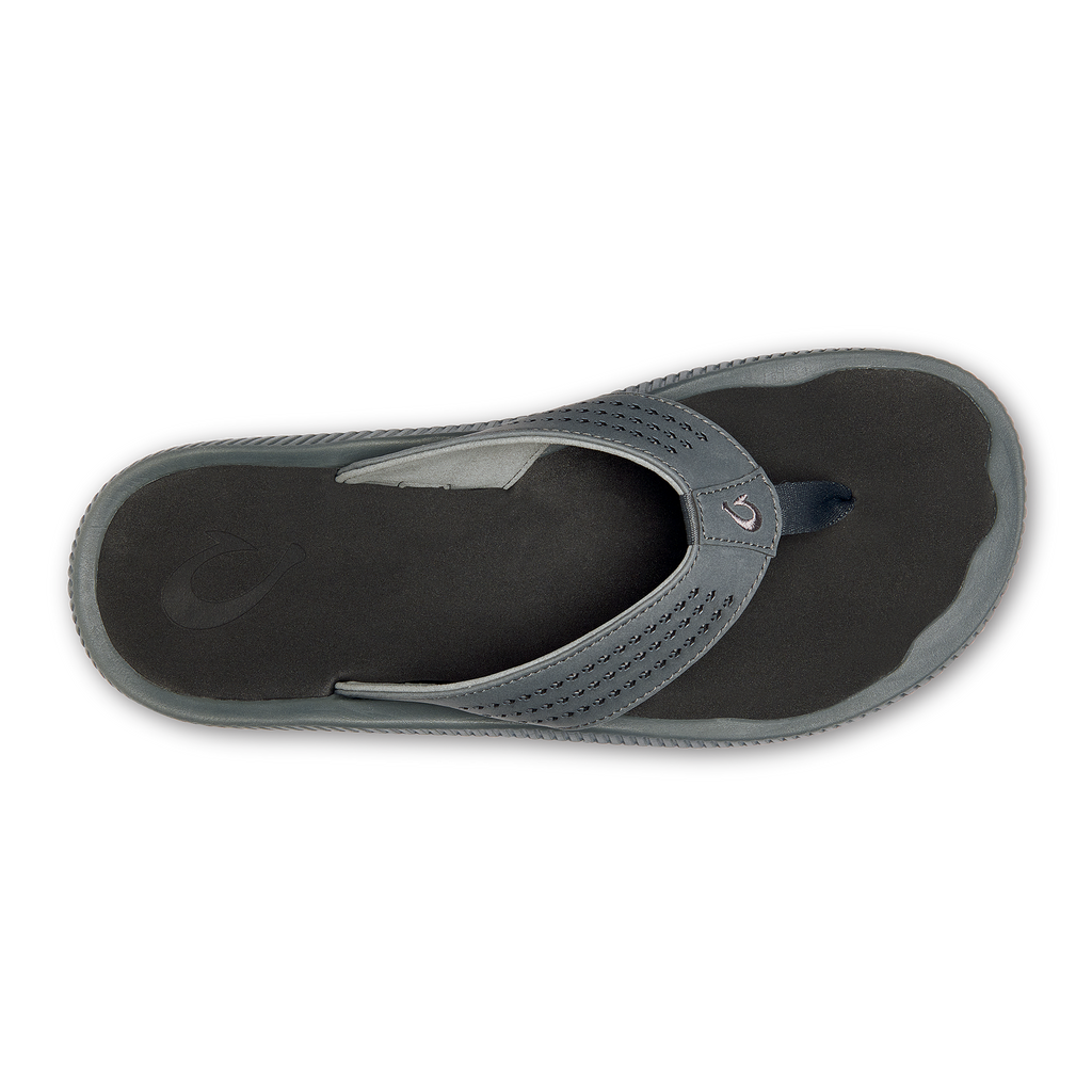 OluKai Men's Ulele in Dark Shadow/Black  Men's Footwear