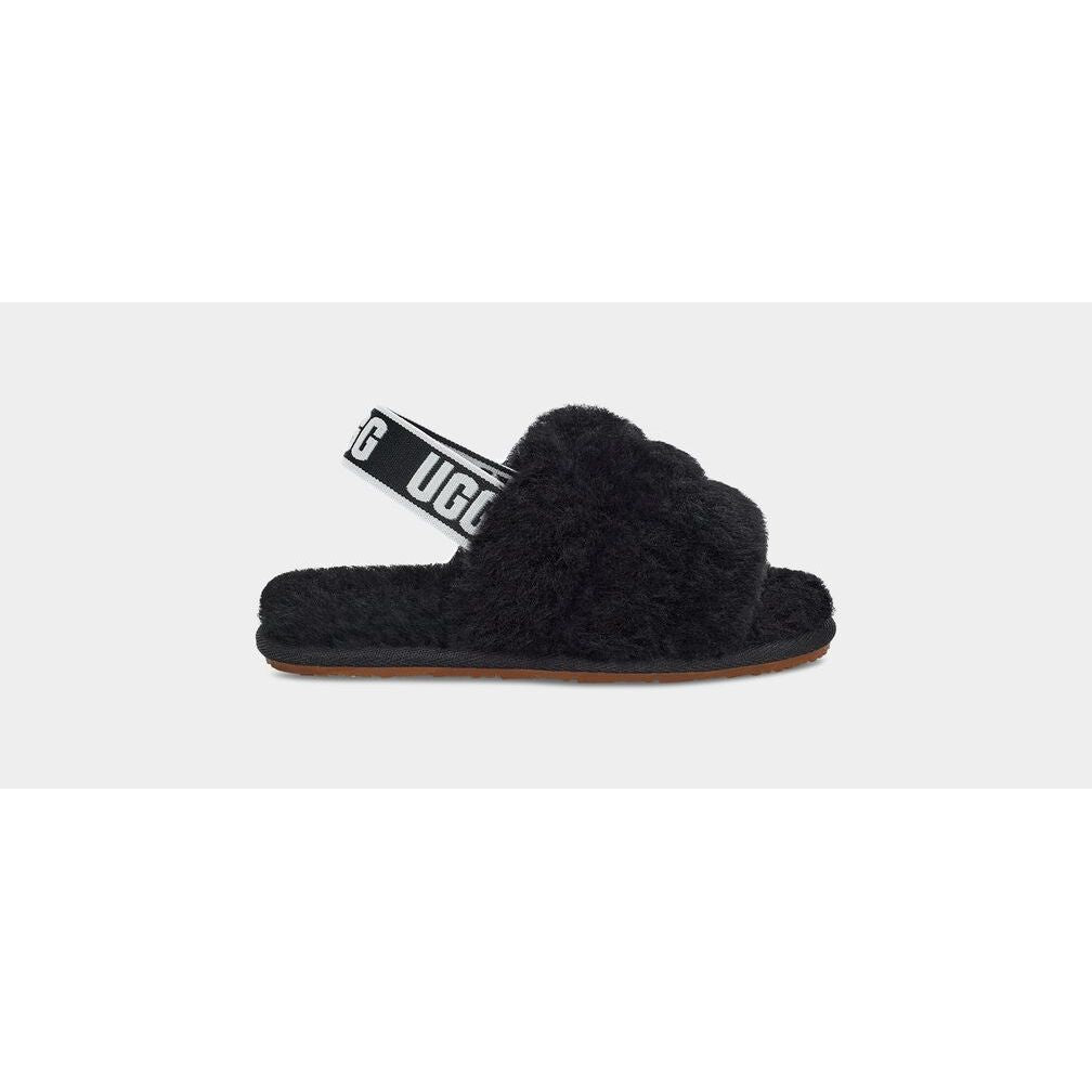 UGG Toddler's Fluff Yea Slide in Black  Kid