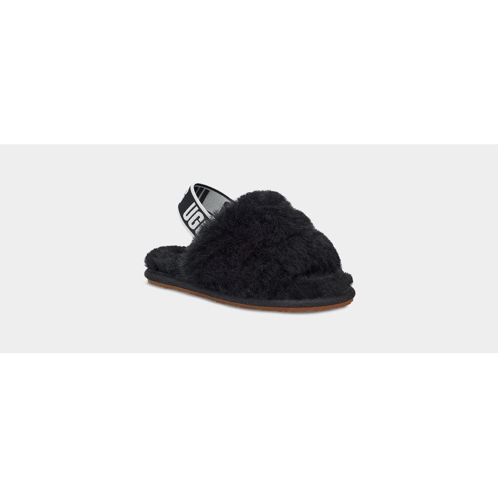 UGG Toddler's Fluff Yea Slide in Black  Kid