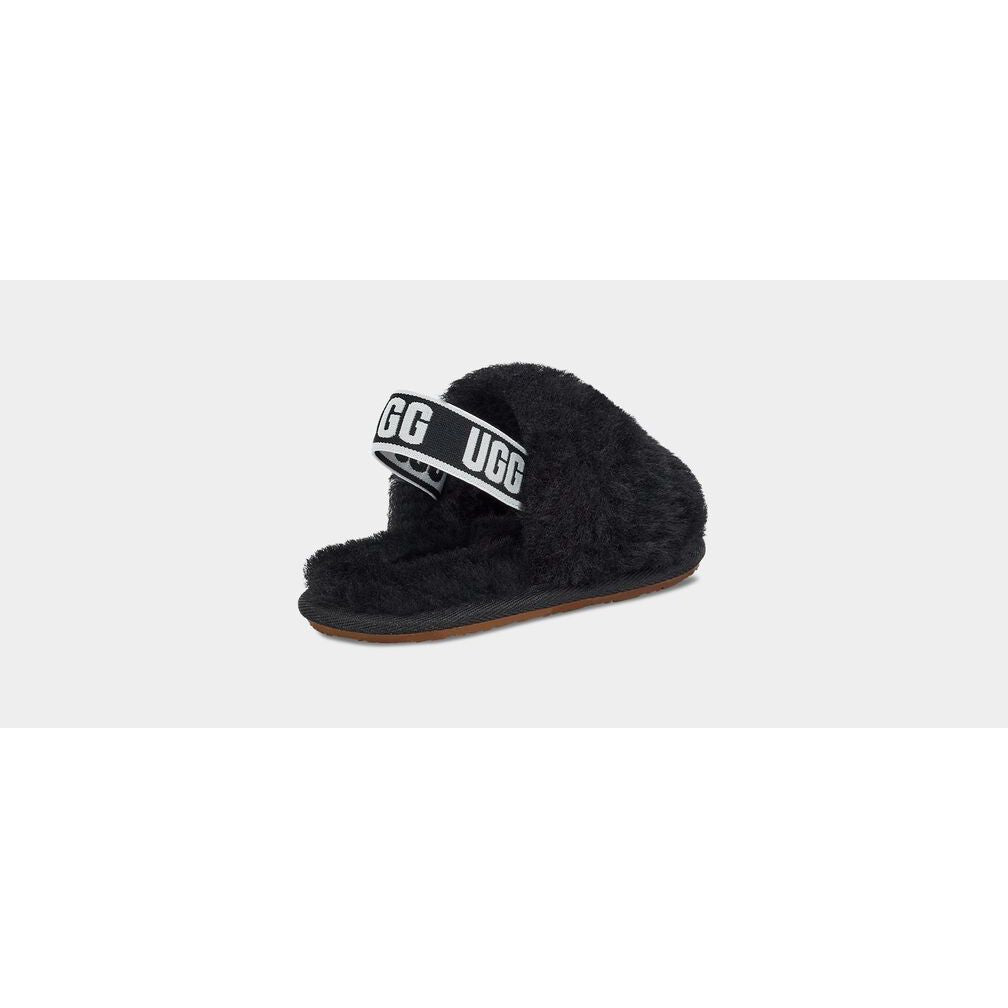 UGG Toddler's Fluff Yea Slide in Black  Kid