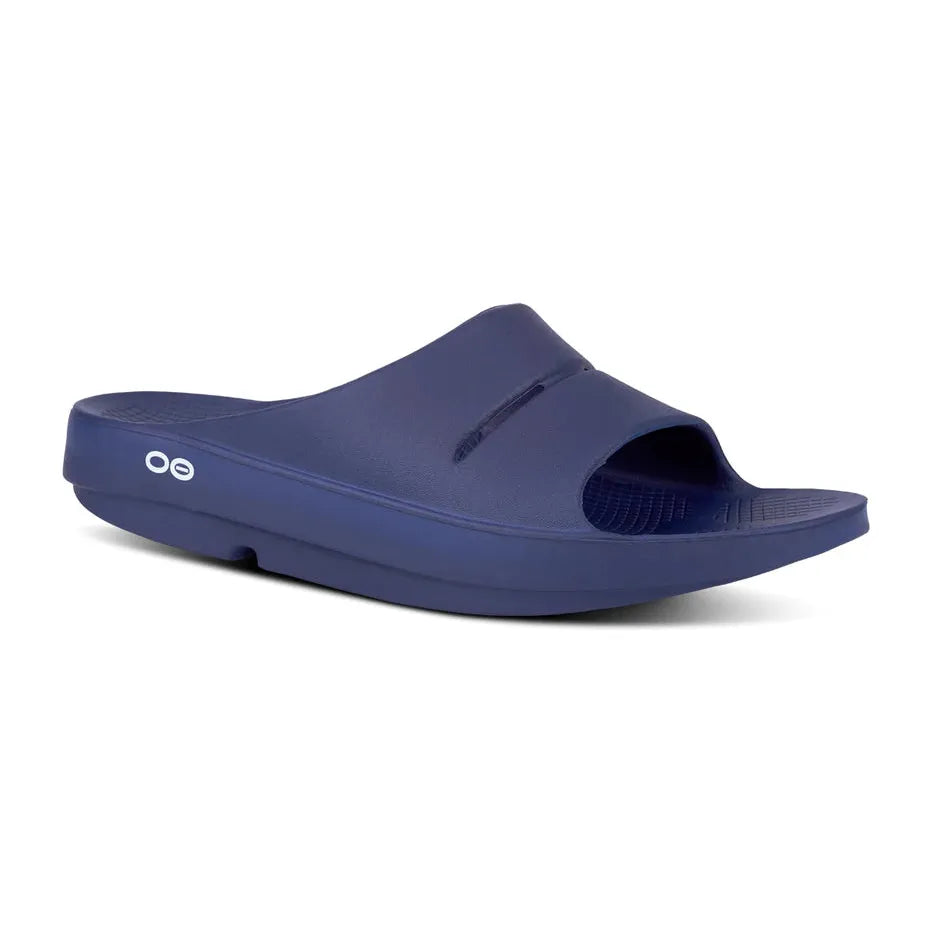 OOFOS Unisex Ooahh Slide Sandals in Navy  Men's Footwear