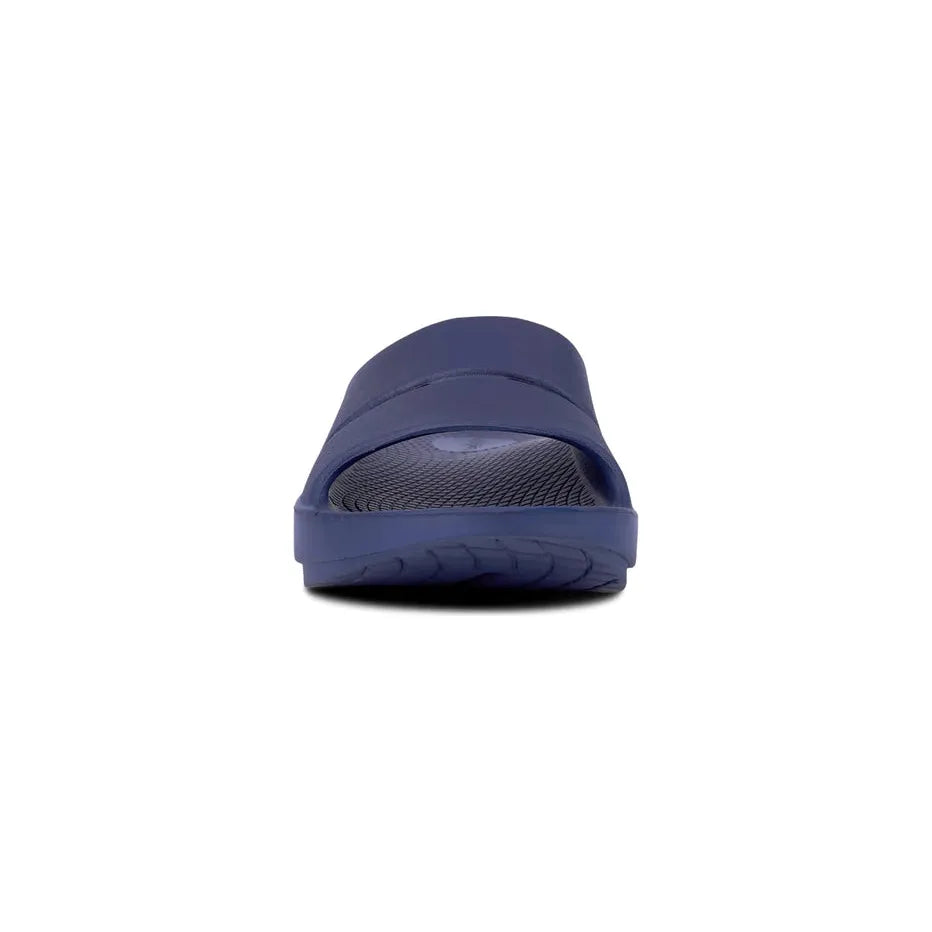 OOFOS Unisex Ooahh Slide Sandals in Navy  Men's Footwear