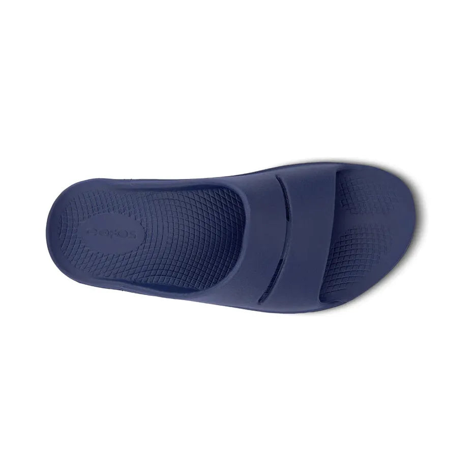 OOFOS Unisex Ooahh Slide Sandals in Navy  Men's Footwear