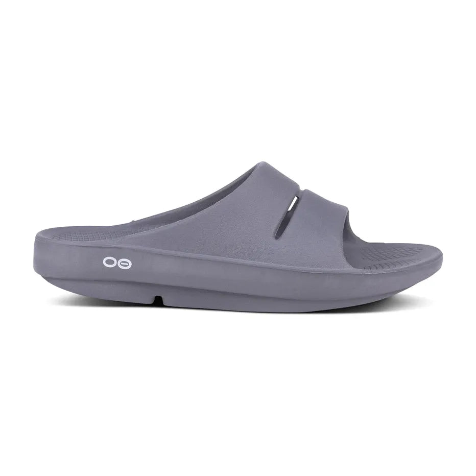 OOFOS Unisex Ooahh Slide Sandals in Slate  Men's Footwear