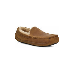 UGG Men's Ascot Leather Slipper in Tan Wide Width Only