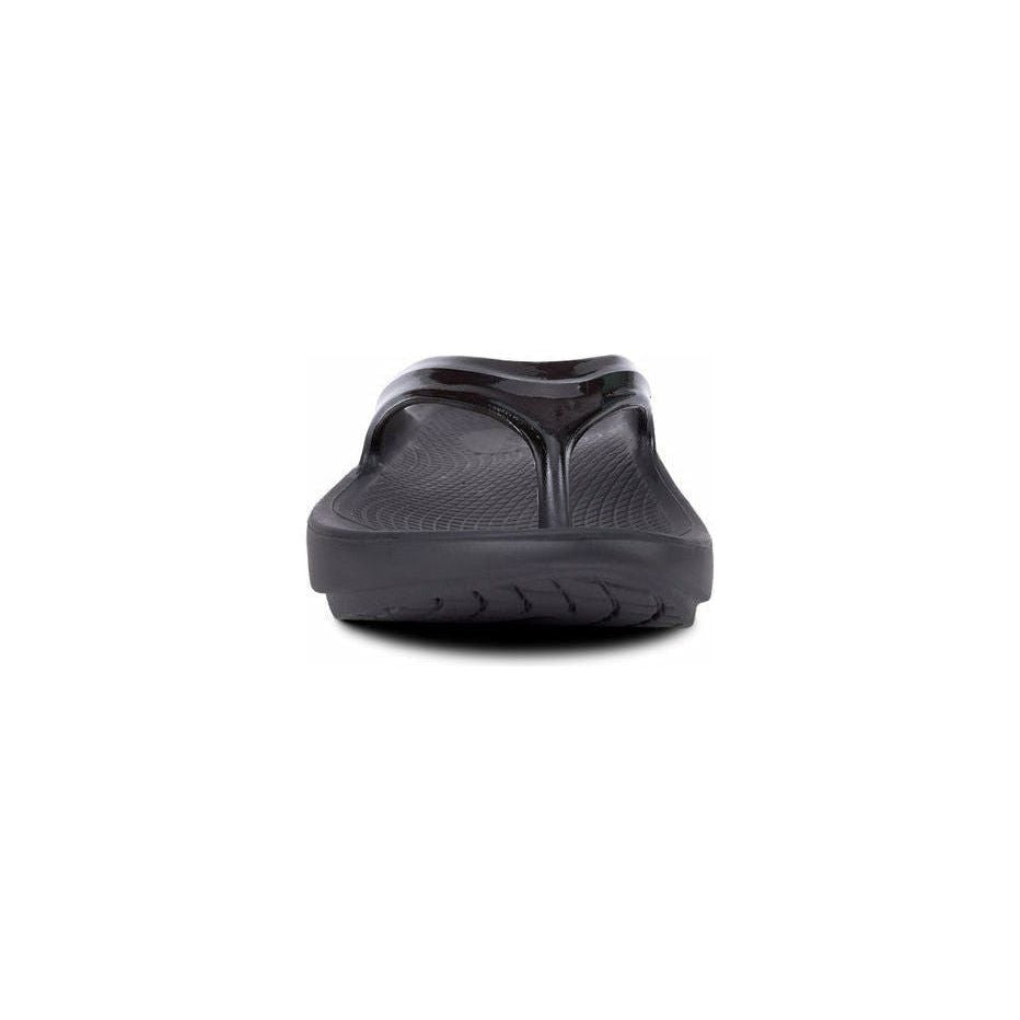 OOFOS Women's OOlala Thong Sandal in Black  Women's Footwear
