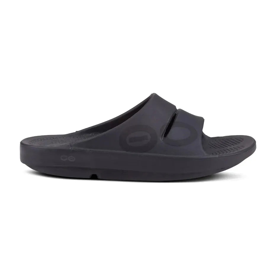 OOFOS Unisex Ooahh Sports Sandals in Black Matte  Men's Footwear
