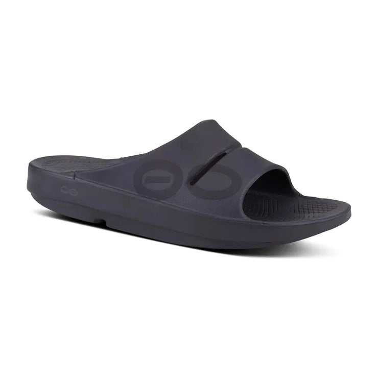 OOFOS Unisex Ooahh Sports Sandals in Black Matte  Men&