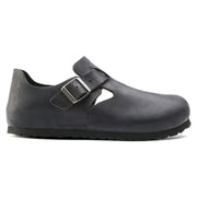 Birkenstock London Oiled Leather Classic Footbed in Black  Men's Footwear