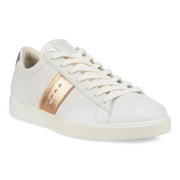 Ecco Women's Street Lite Sneaker in White Hammered Bronze Pure White Silver  Women's Footwear