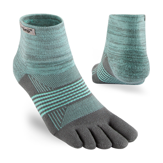 Injinji Women's Trail Mid Weight Mini Crew Socks in Mint  Footwear