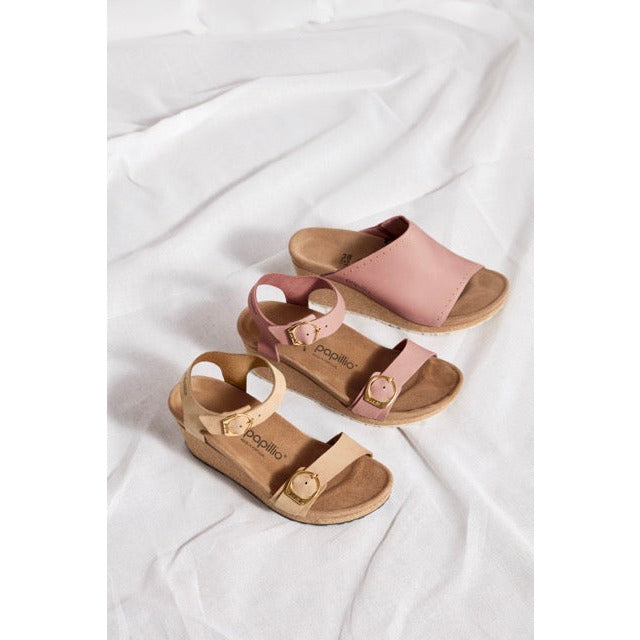 Birkenstock Soley Ring-Buckle Nubuck Leather Wedge Sandal in Sandcastle  Women's Footwear
