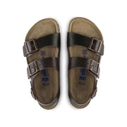 Birkenstock Milano Smooth Leather Soft Footbed Sandal in Amalfi Testa Di Moro  Men's Footwear