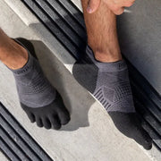 Injinji Men's Run Lightweight No-Show Sock in Black  Accessories