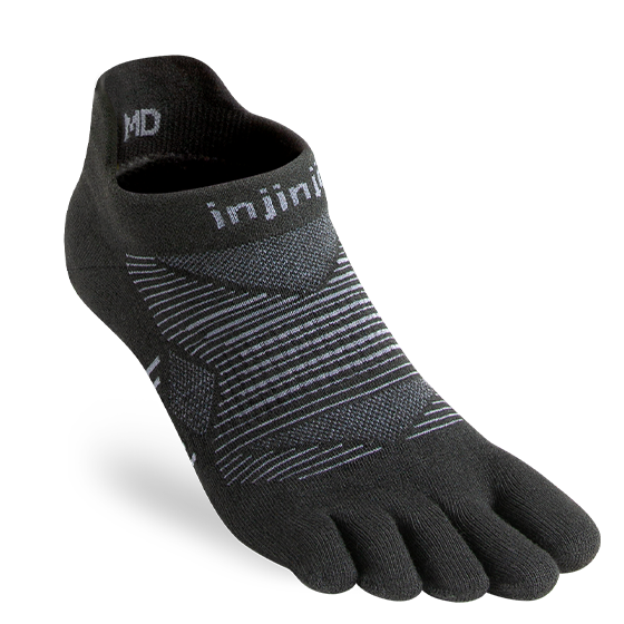 Injinji Men's Run Lightweight No-Show Sock in Noir  Accessories