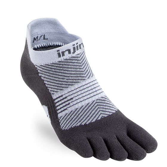 Injinji Women's Run Lightweight No-Show Sock In Gray  Accessories