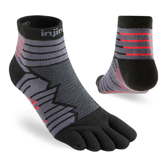 Injinji Men's Ultra Run Mini-Crew In Onyx  Socks