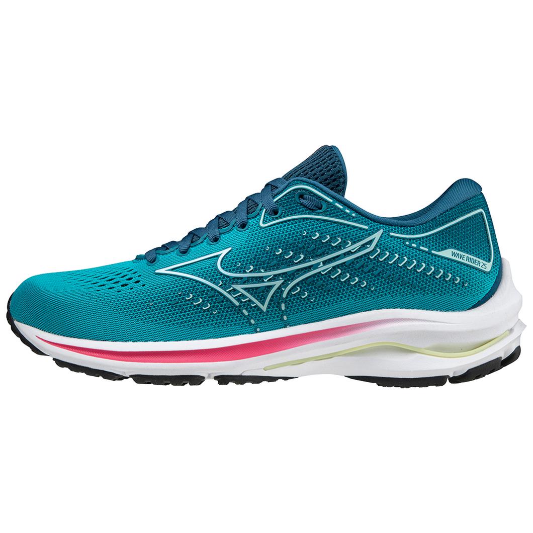 Mizuno Women's Wave Rider 25 (LKCW) in Lake Blue-Clearwater  Women's Footwear