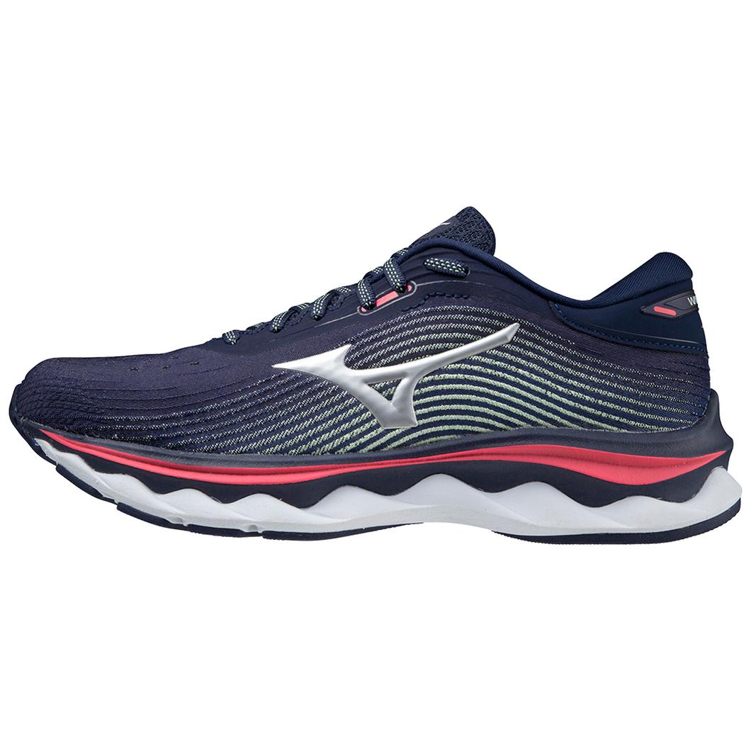 Mizuno Women's Wave Sky 5 PCPC Running Shoe in Peacoat  Women's Footwear