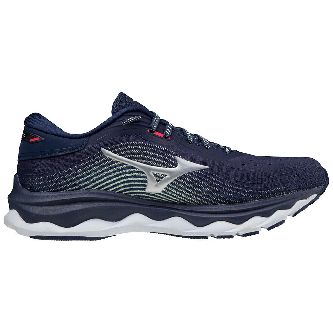 Mizuno Women's Wave Sky 5 PCPC Running Shoe in Peacoat  Women's Footwear