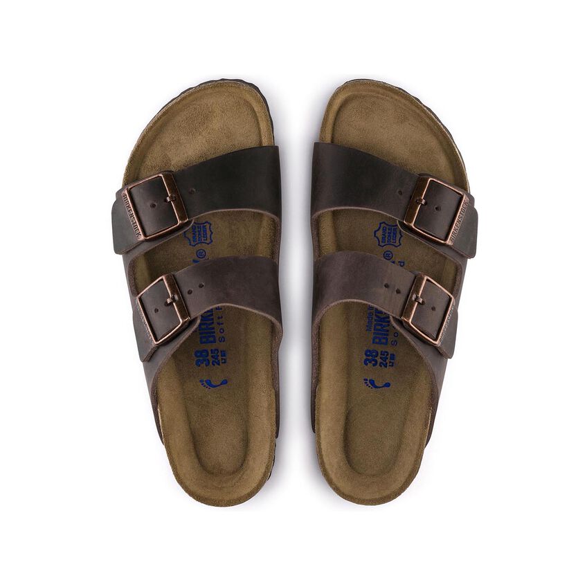 Birkenstock Arizona Oiled Leather Soft Footbed Sandal in Habana  Men's Footwear