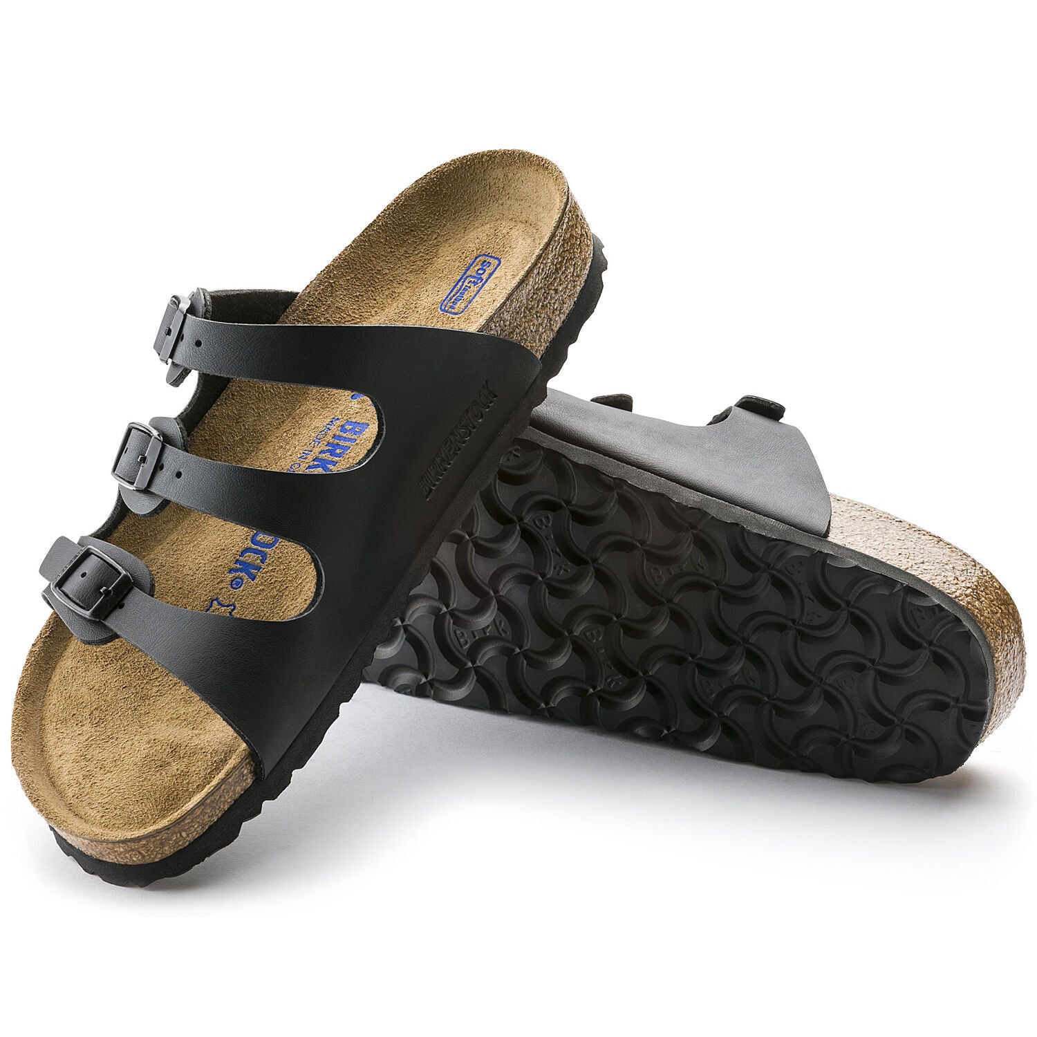 Birkenstock Women's Florida Birko-Flor Soft Footbed Sandal in Black  Women's Footwear